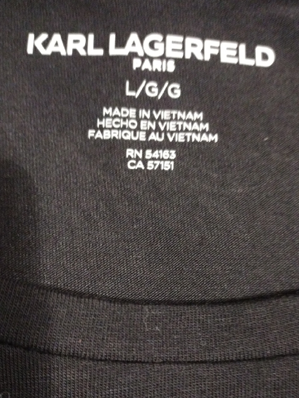 Karl Lagerfeld Black T-Shirt with Silver Rhinestone Cat - Picture 8 of 8